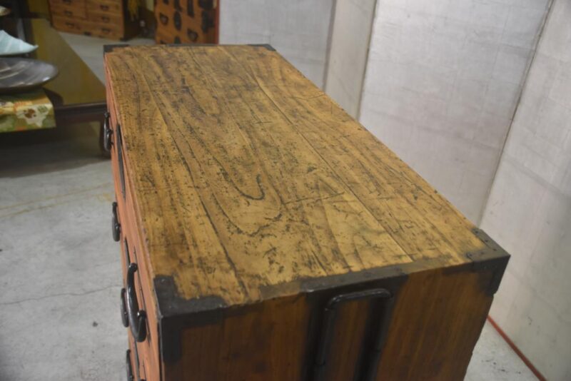 Japanese Antique 2 Section Clothing Chest Width:940mm - Image 7