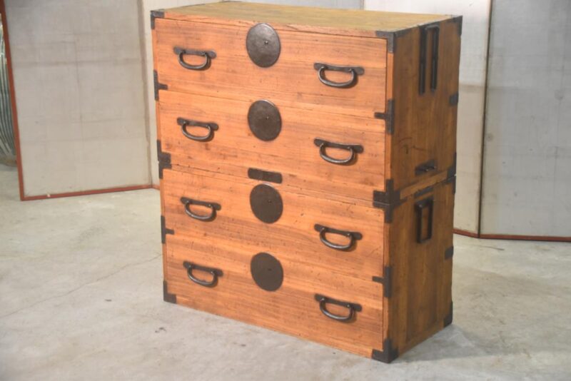 Japanese Antique 2 Section Clothing Chest Width:940mm - Image 4