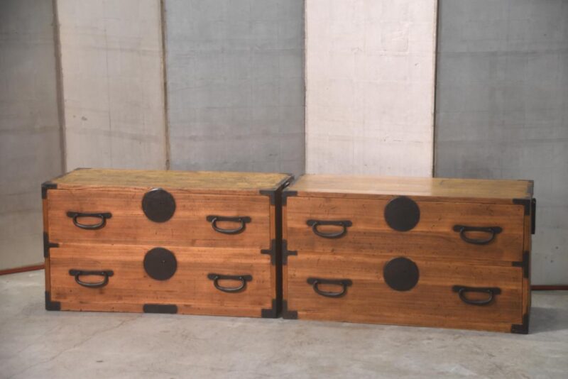 Japanese Antique 2 Section Clothing Chest Width:940mm - Image 15