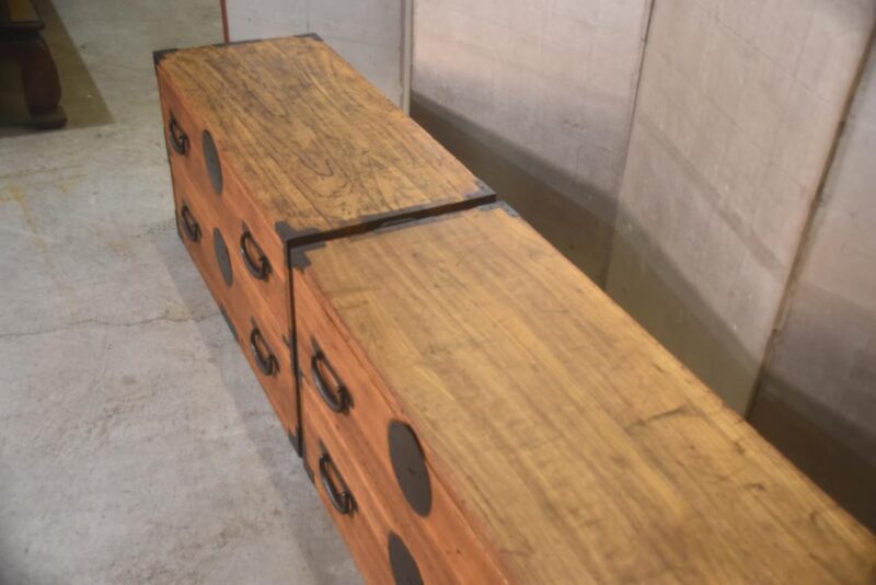 Japanese Antique 2 Section Clothing Chest Width:940mm - Image 14