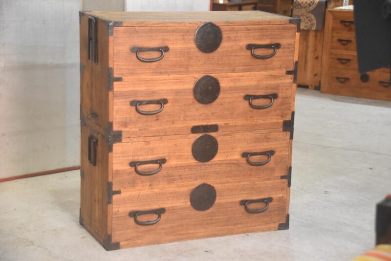 Japanese Antique 2 Section Clothing Chest Width:940mm - Image 13