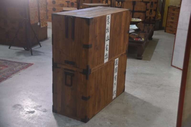 Japanese Antique 2 Section Clothing Chest Width:940mm - Image 11
