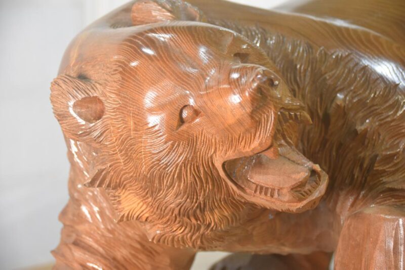 Carved Wooden Hokkaido Bear Width:600mm - Image 2