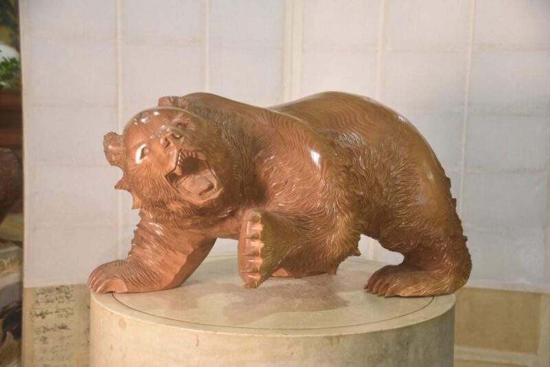 Carved Wooden Hokkaido Bear Width:600mm