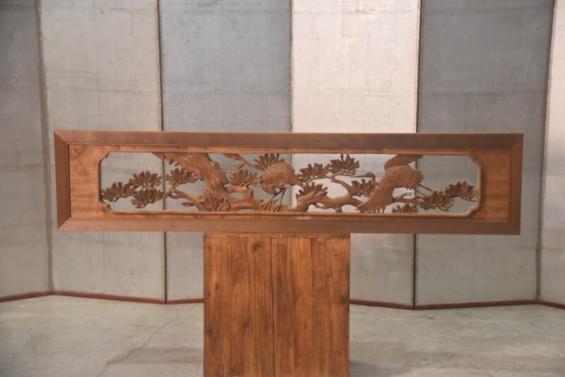 Japanese Carved Wooden Rama Transom Width:1700mm