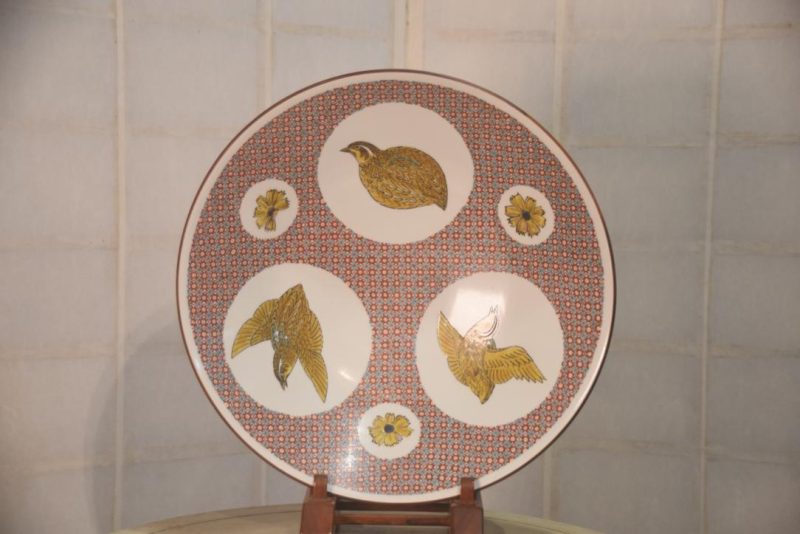 Japanese Kutani Pottery Plate  Width: 425mm
