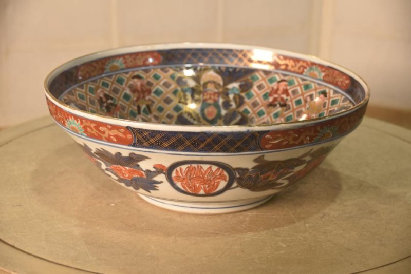 Black Ships Imari Ware Porcelain Bowl Width:330mm - Image 10