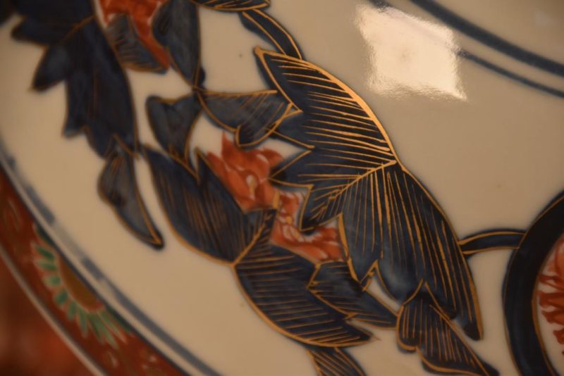 Black Ships Imari Ware Porcelain Bowl Width:330mm - Image 8