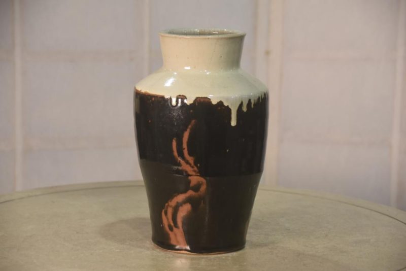 Mashiko Pottery Vase Width:160mm - Image 5