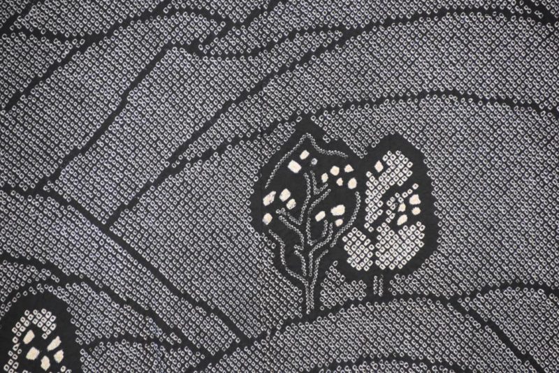 Rolling Hills Vintage Black Silk Shibori Haori Jacket - Image 2