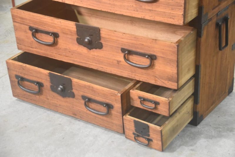 Japanese Antique Two Section Clothing Chest Width:950mm - Image 17