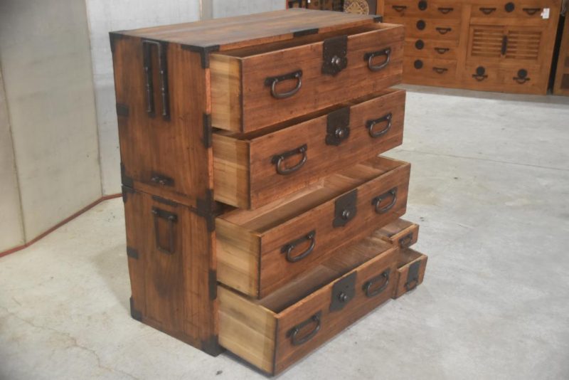 Japanese Antique Two Section Clothing Chest Width:950mm - Image 6