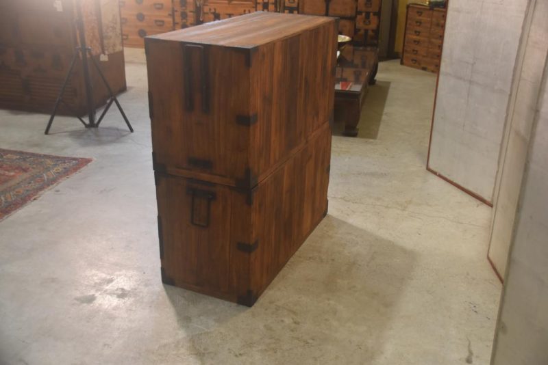 Japanese Antique Two Section Clothing Chest Width:950mm - Image 12