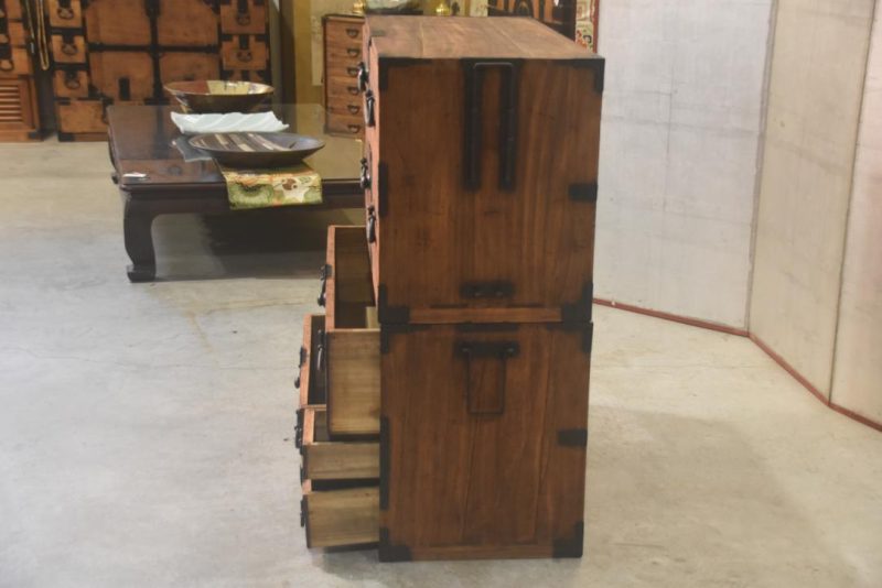 Japanese Antique Two Section Clothing Chest Width:950mm - Image 13