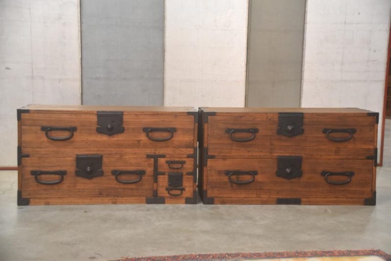 Japanese Antique Two Section Clothing Chest Width:950mm - Image 4