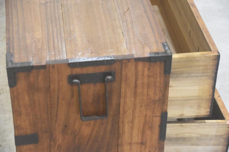 Japanese Antique Two Section Clothing Chest Width:950mm - Image 21