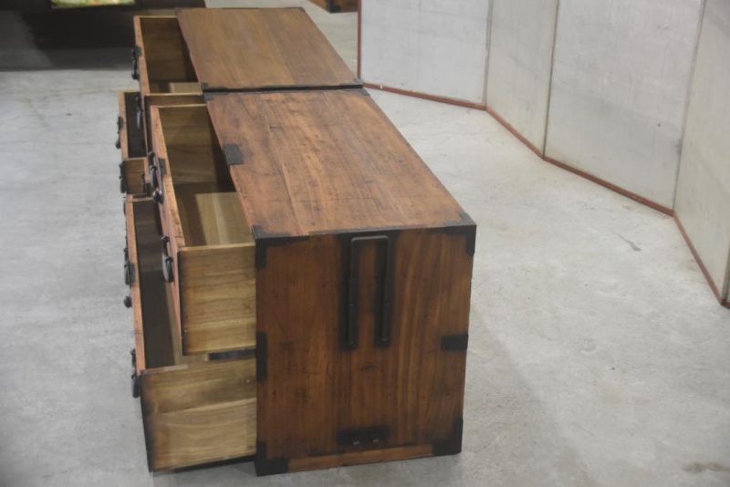 Japanese Antique Two Section Clothing Chest Width:950mm - Image 14