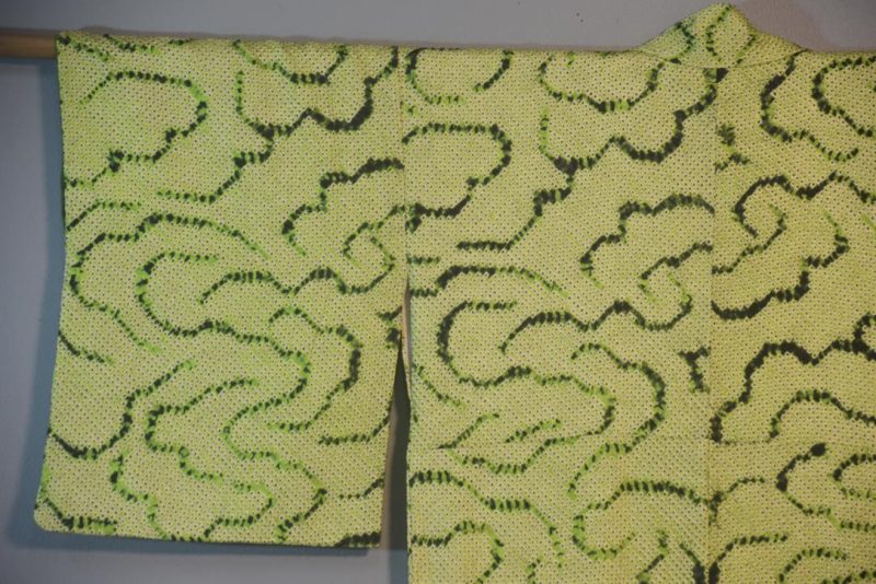 Green Shibori Silk Kimono from Japan - Image 9