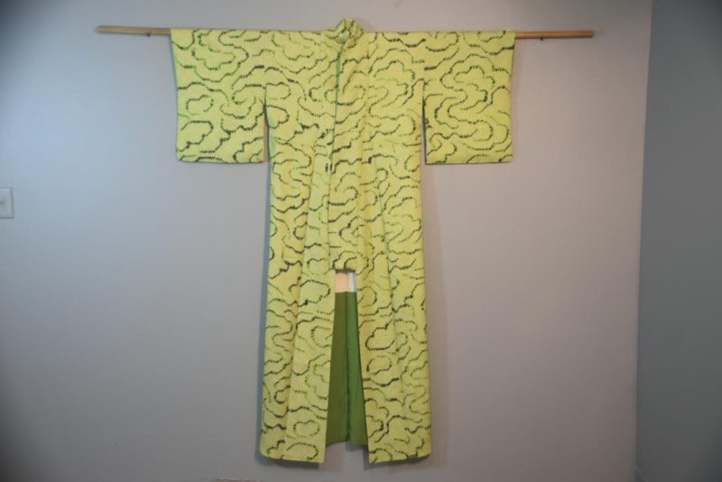 Green Shibori Silk Kimono from Japan - Image 3