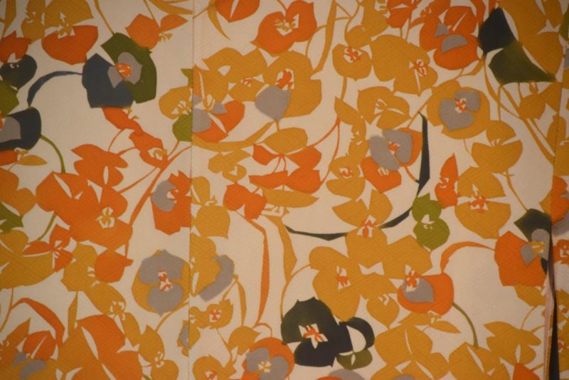 Autumn Flowers Silk Kimono from Japan - Image 2