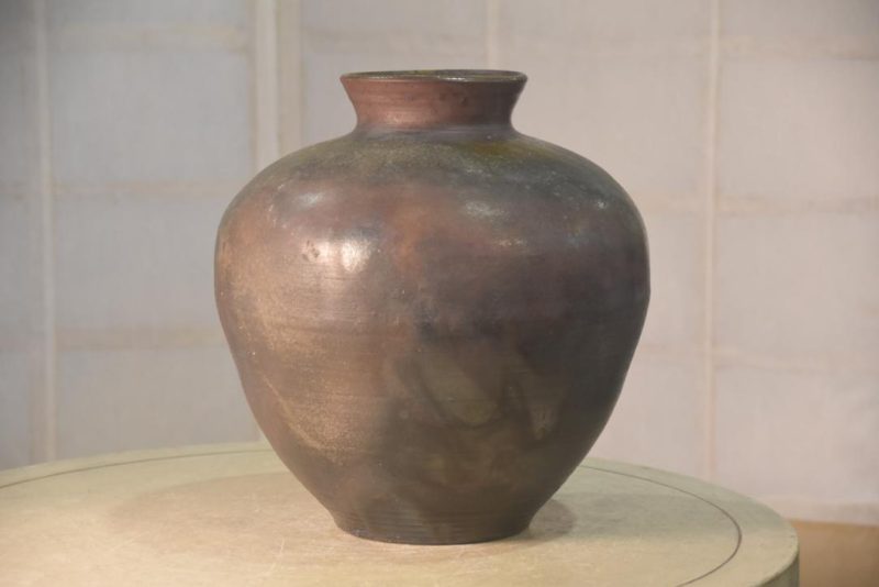 Japanese Bizen Pottery Vase Width:280mm