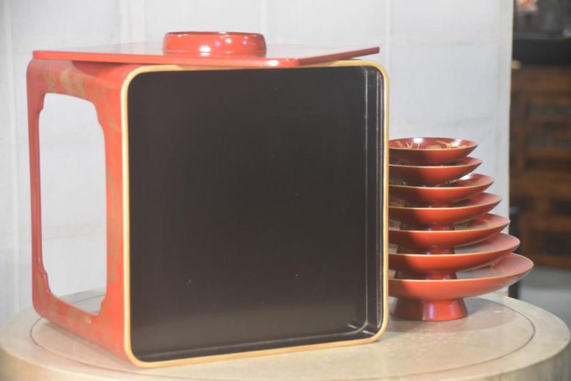 Japanese Lacquer Wedding Sake Set Height:470mm - Image 13