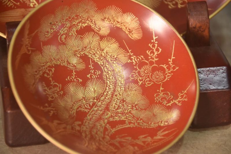 Japanese Lacquer Wedding Sake Set Height:470mm - Image 5