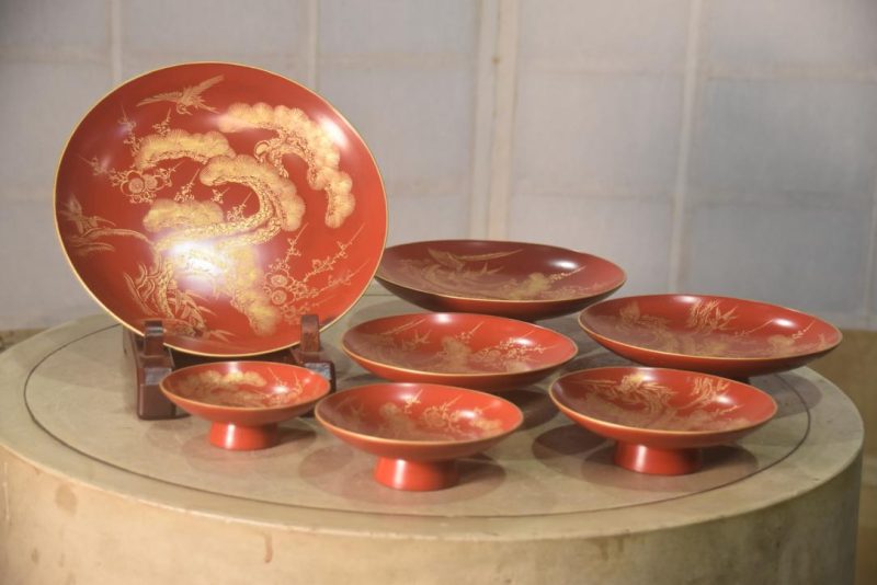 Japanese Lacquer Wedding Sake Set Height:470mm - Image 7