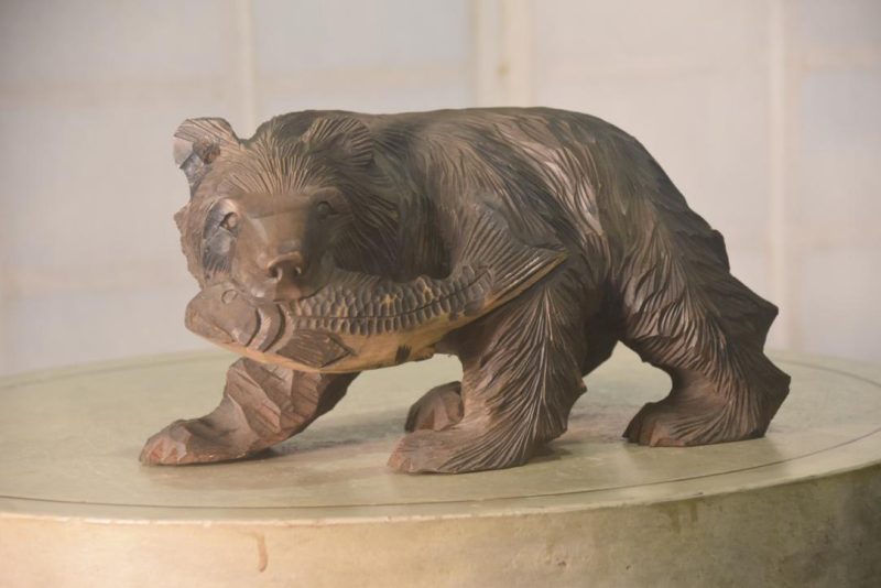 Carved Wooden Hokkaido Bear Width:320mm