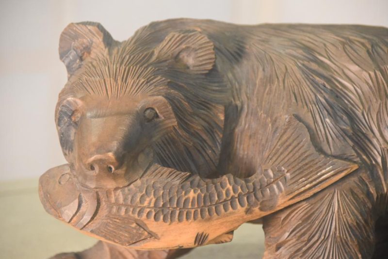 Carved Wooden Hokkaido Bear Width:320mm - Image 5