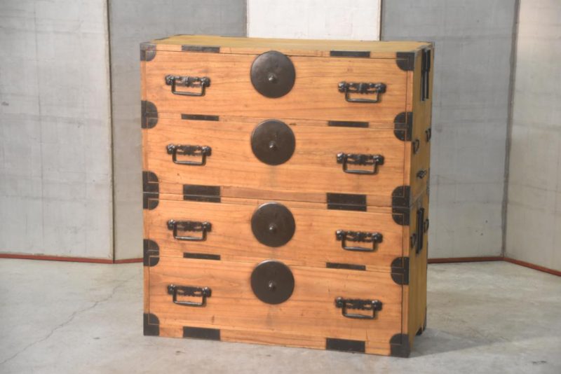 Japanese Antique 2 Section Clothing Chest Width:980mm