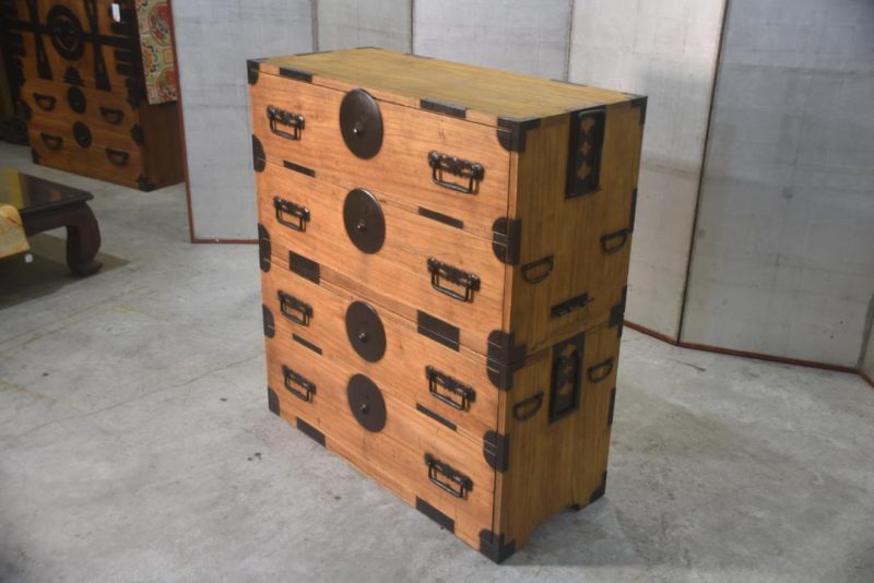 Japanese Antique 2 Section Clothing Chest Width:980mm - Image 11