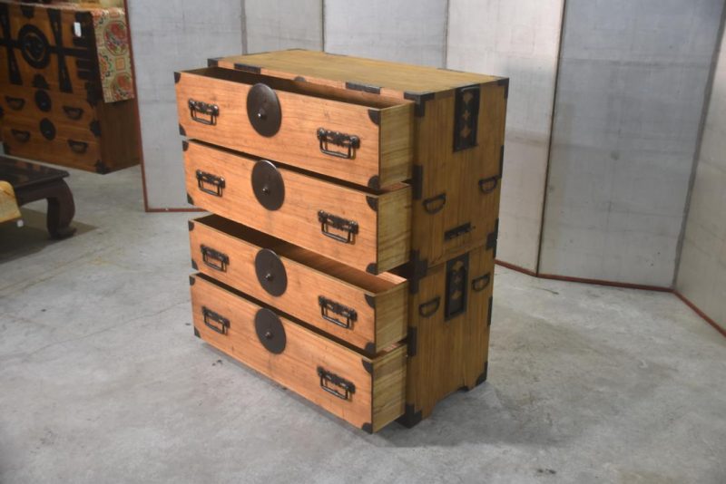 Japanese Antique 2 Section Clothing Chest Width:980mm - Image 7