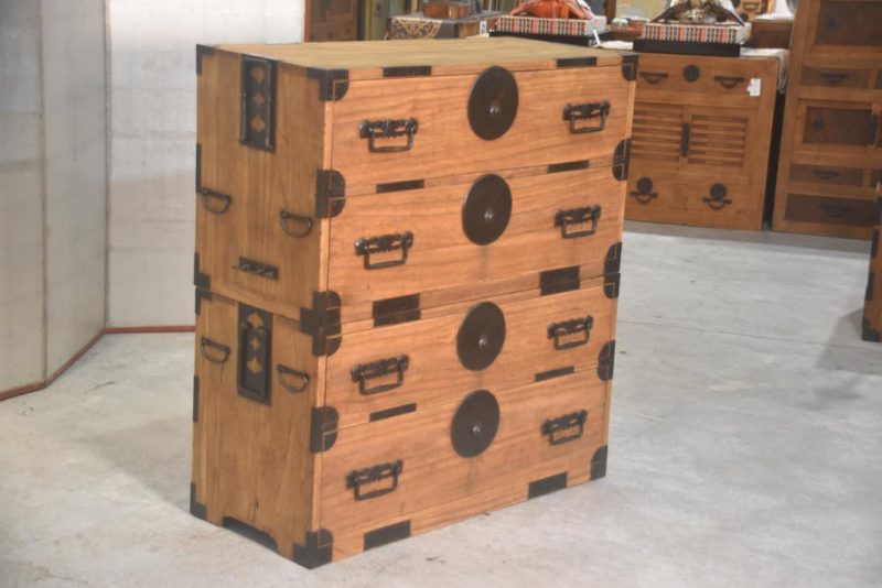 Japanese Antique 2 Section Clothing Chest Width:980mm - Image 4