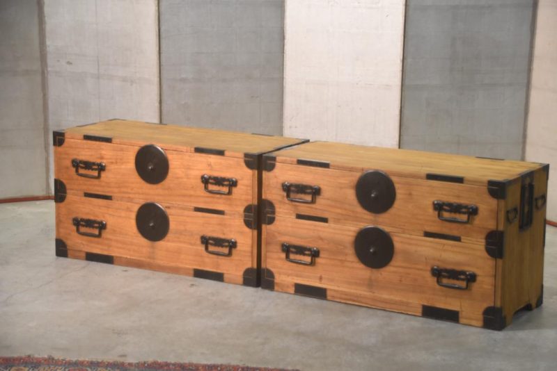 Japanese Antique 2 Section Clothing Chest Width:980mm - Image 5