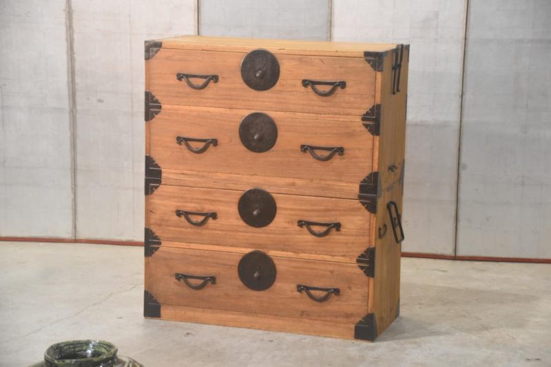 Japanese Antique 2 Section Clothing Chest Width:920mm