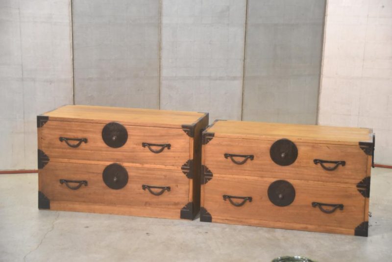 Japanese Antique 2 Section Clothing Chest Width:920mm - Image 5