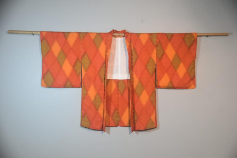 Rich Orange Silk Japanese Haori Jacket