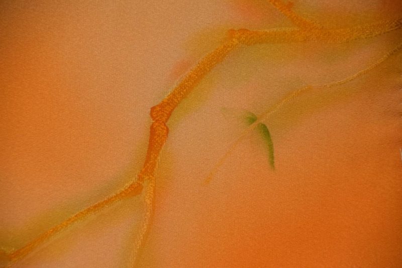Shimmering Orange Silk Japanese Haori Jacket - Image 6