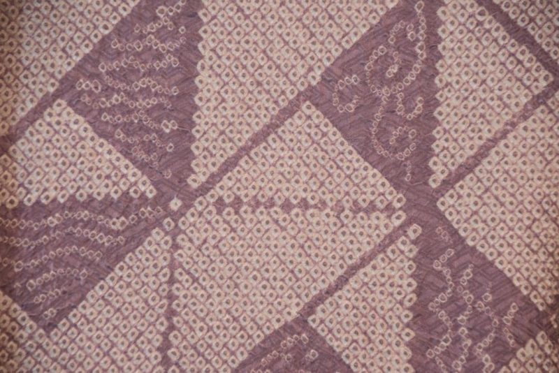 Mauve Vintage Silk Shibori Haori Jacket - Image 2