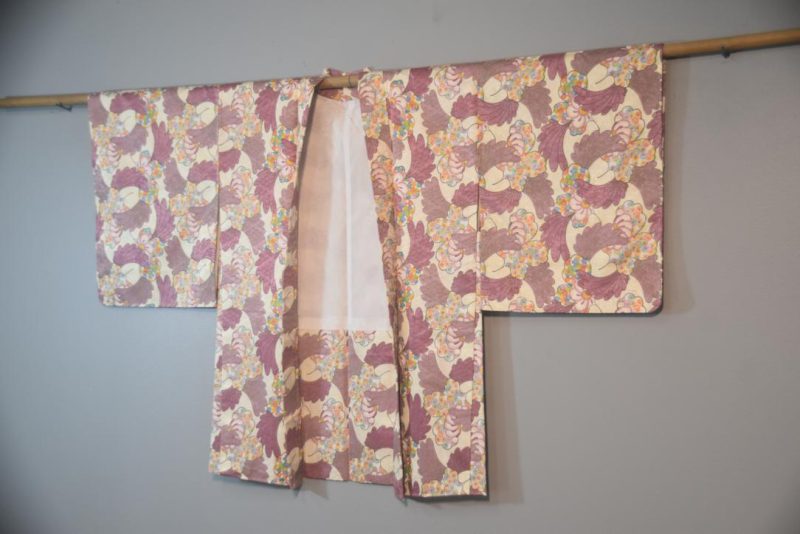 Lilac Lady Japanese Vintage Silk Haori Jacket - Image 3