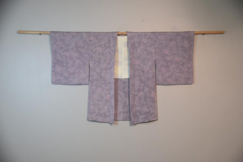 Mauve Paisley Silk Japanese Haori Jacket - Image 6