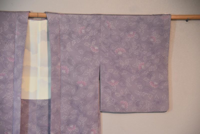 Mauve Paisley Silk Japanese Haori Jacket - Image 5