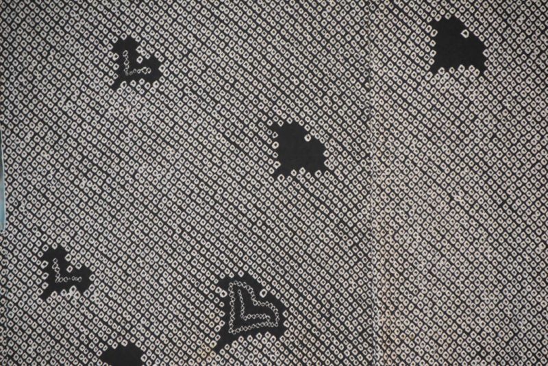 Flying Hearts Black Japanese Silk Shibori Haori Jacket - Image 2