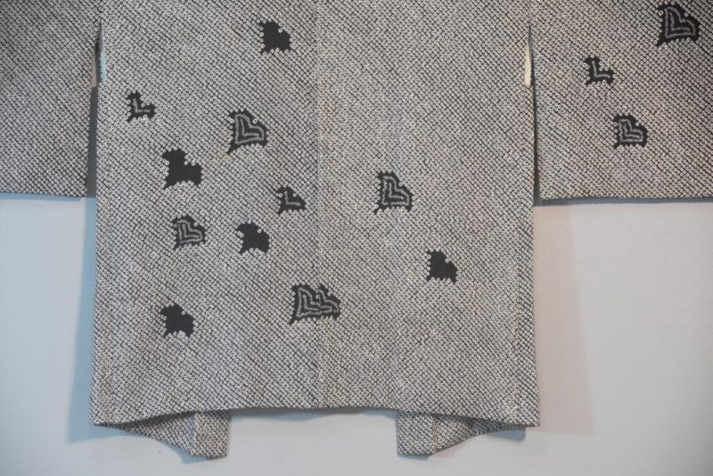 Flying Hearts Black Japanese Silk Shibori Haori Jacket - Image 9