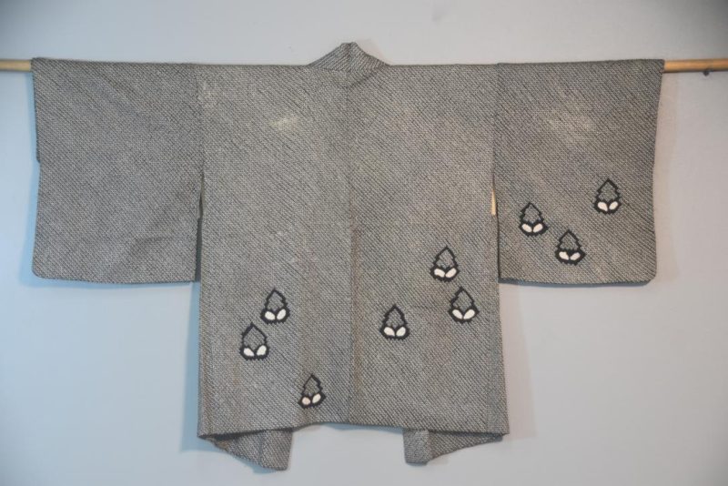 Acorns of Fortune Silk Shibori Japanese Haori Jacket - Image 4