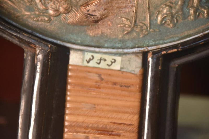 Japanese Bronze Silver Plated Mirror Height:415mm - Image 6