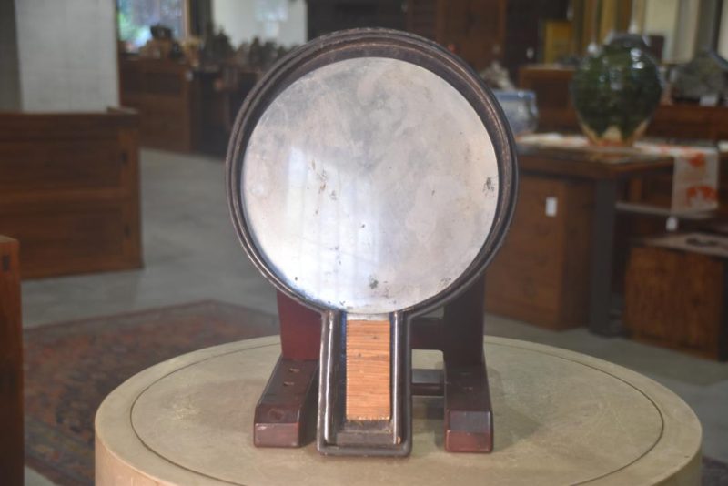 Japanese Bronze Silver Plated Mirror Height:415mm - Image 8