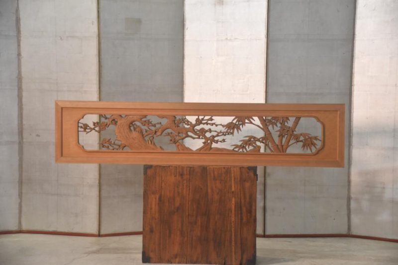 Japanese Carved Wooden Rama Transom Width:1705mm