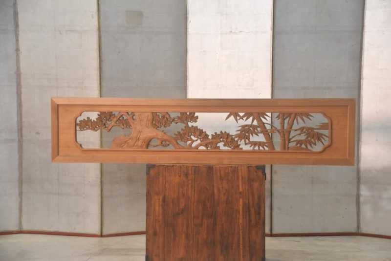 Japanese Carved Wooden Rama Transom Width:1705mm